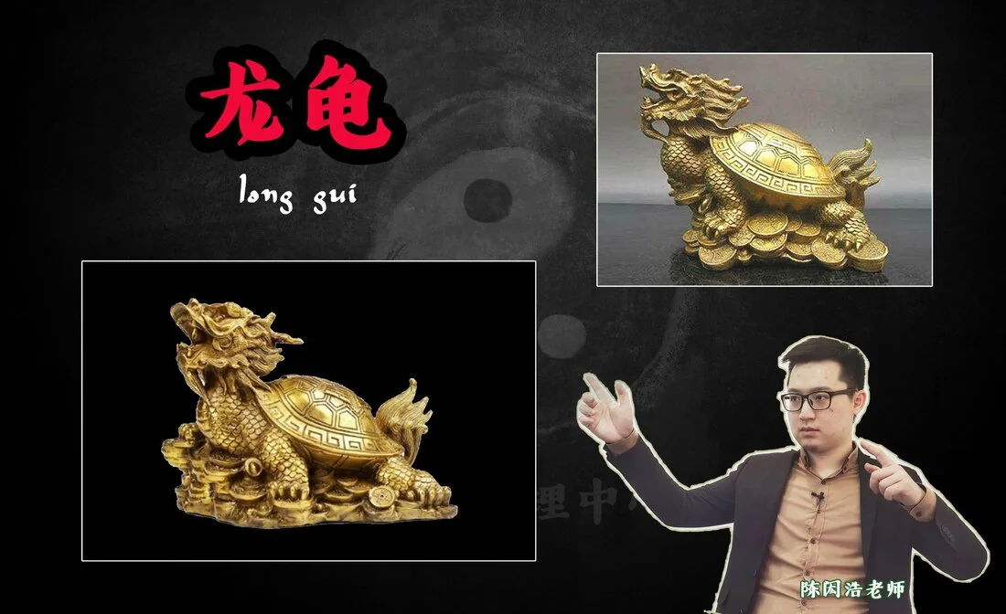 【风水科普 Did you know? - 四瑞兽之三：龙龟】【龙头龟又为成功、富贵、发达之象征】
